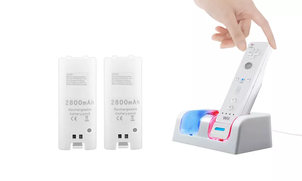 Wii Remote-Charging Station with 2 Remote Batteries - Primary Image