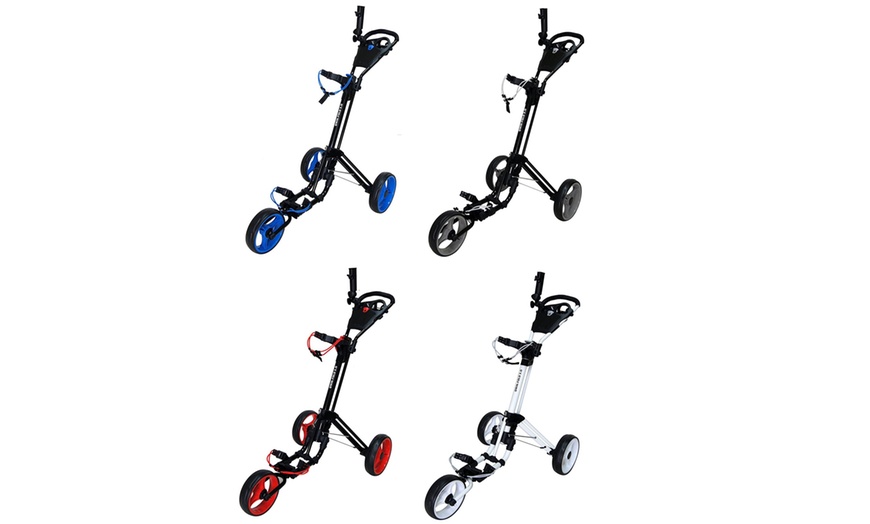 Image 2: Qwik Foldable Three-Wheel Golf Trolley