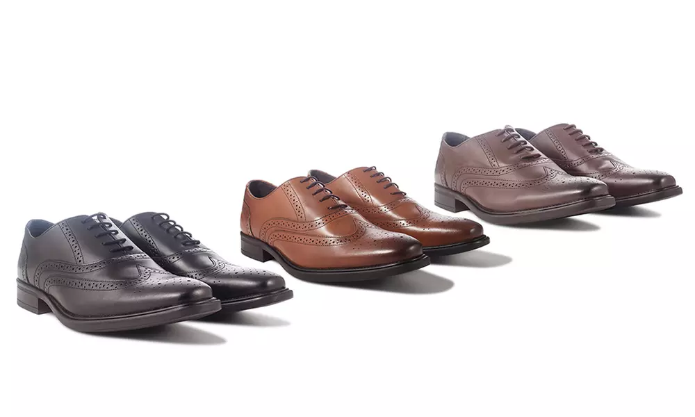 Men's Leather Brogues in Black, Tan or Brown Up to Size 14 for £29.99 With Free Delivery (75% Off) - Primary Image