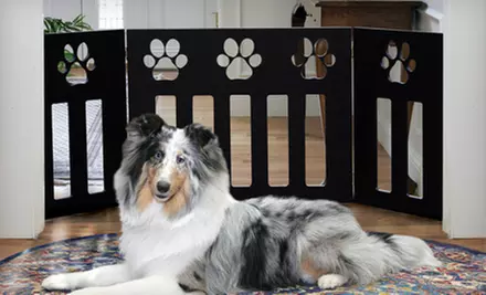 Adjustable Pet Gate with Paw Detailing or a Door (Up to 81% Off) - Primary Image
