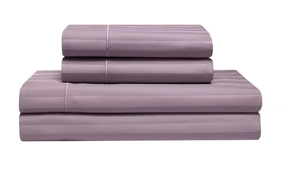 525TC 100% Cotton Elite Home Products Stripe Sheet Set (4-Piece) - Second Medium