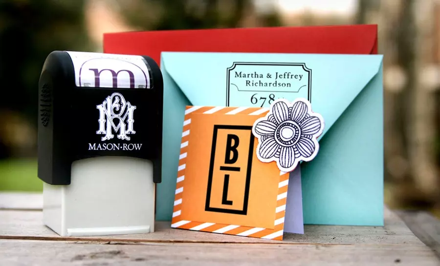 Trio Style Self-Inking Stamper with Personalized Designs from Mason Row. Free Shipping. - Primary Image