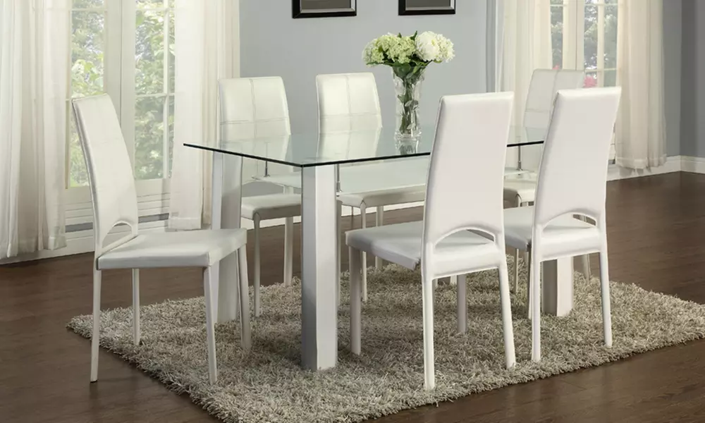 Glass Dining Table and Chairs Set for £209.99 With Free Delivery (74% Off) - Image 2