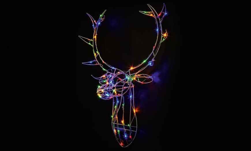 Image 2: Stag Head Shaped LED Lights