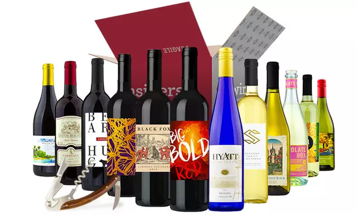 6 or 12 Bottles of Red, White, or Mixed Wine with a Waiter's Corkscrew from Wine Insiders (Up to 80% Off) - Primary Image