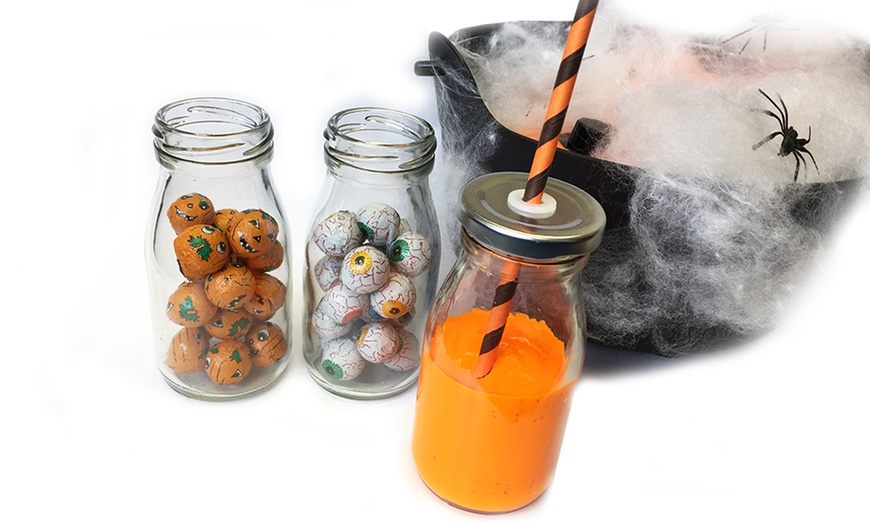 Image 1: 12 Halloween-Themed Milk Bottles