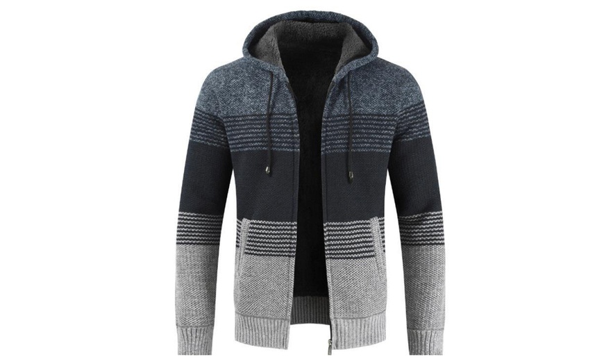 Image 4: Men's Hooded Sweater Cardigan