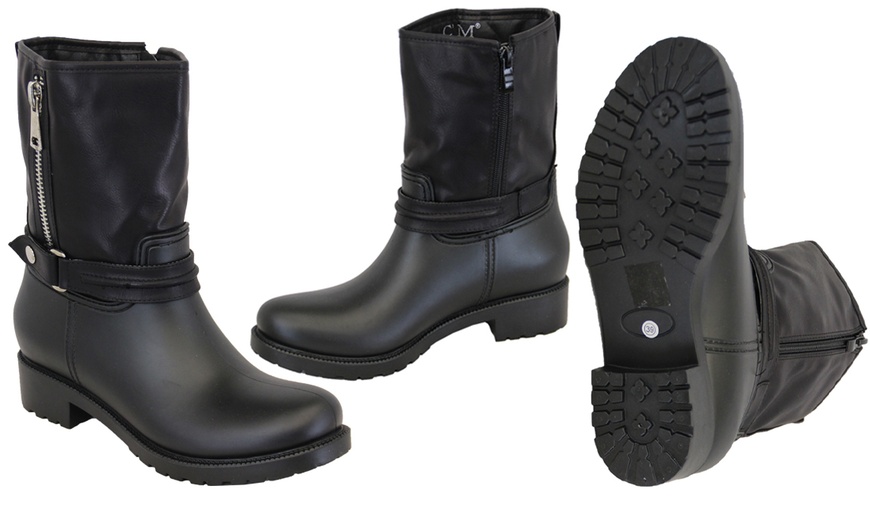 Image 2: Women's Cuban Heel Mid-Calf Boots