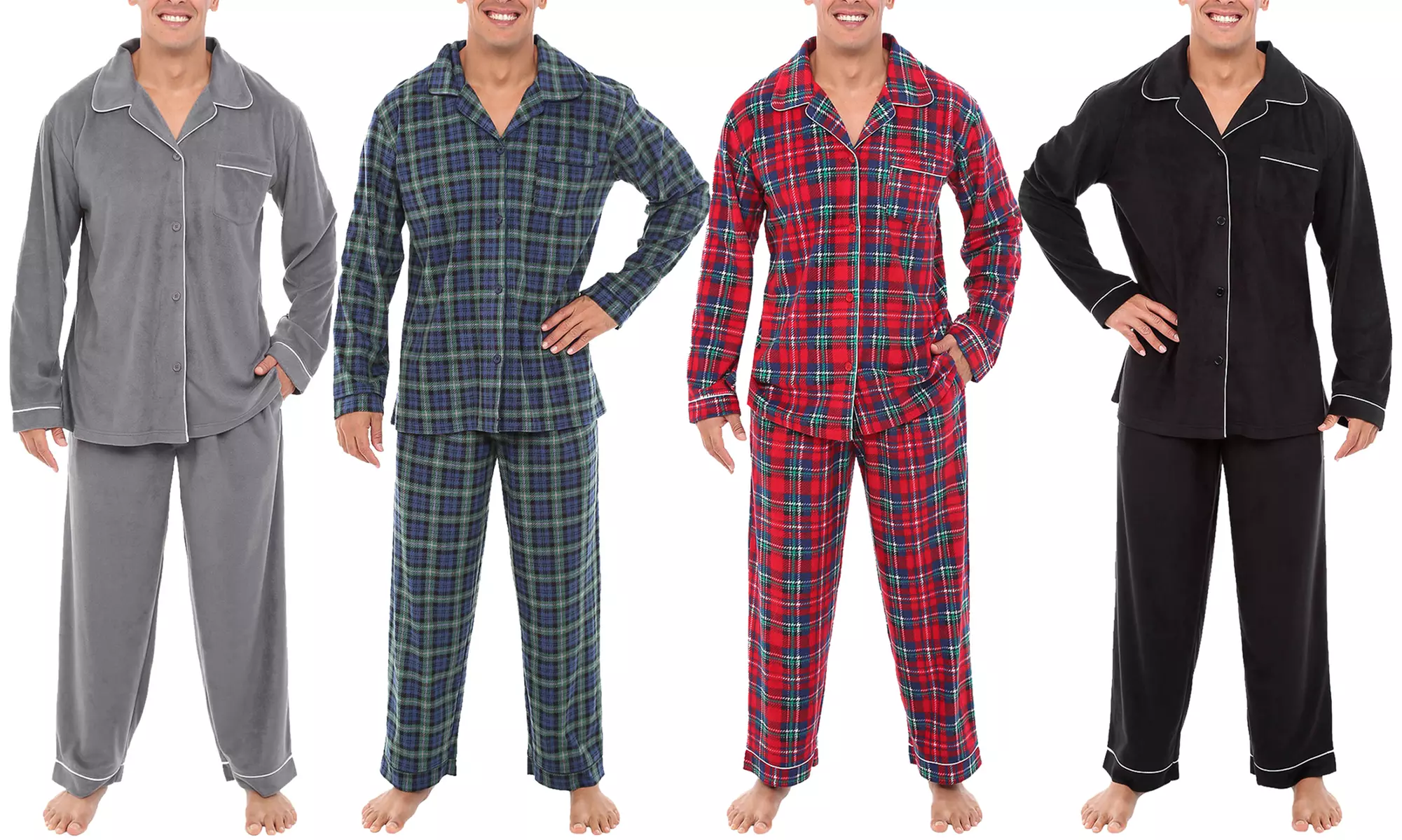 Alexander Del Rossa Men's Fleece Long-Sleeve Pajama Set (2-Piece) - Primary Image