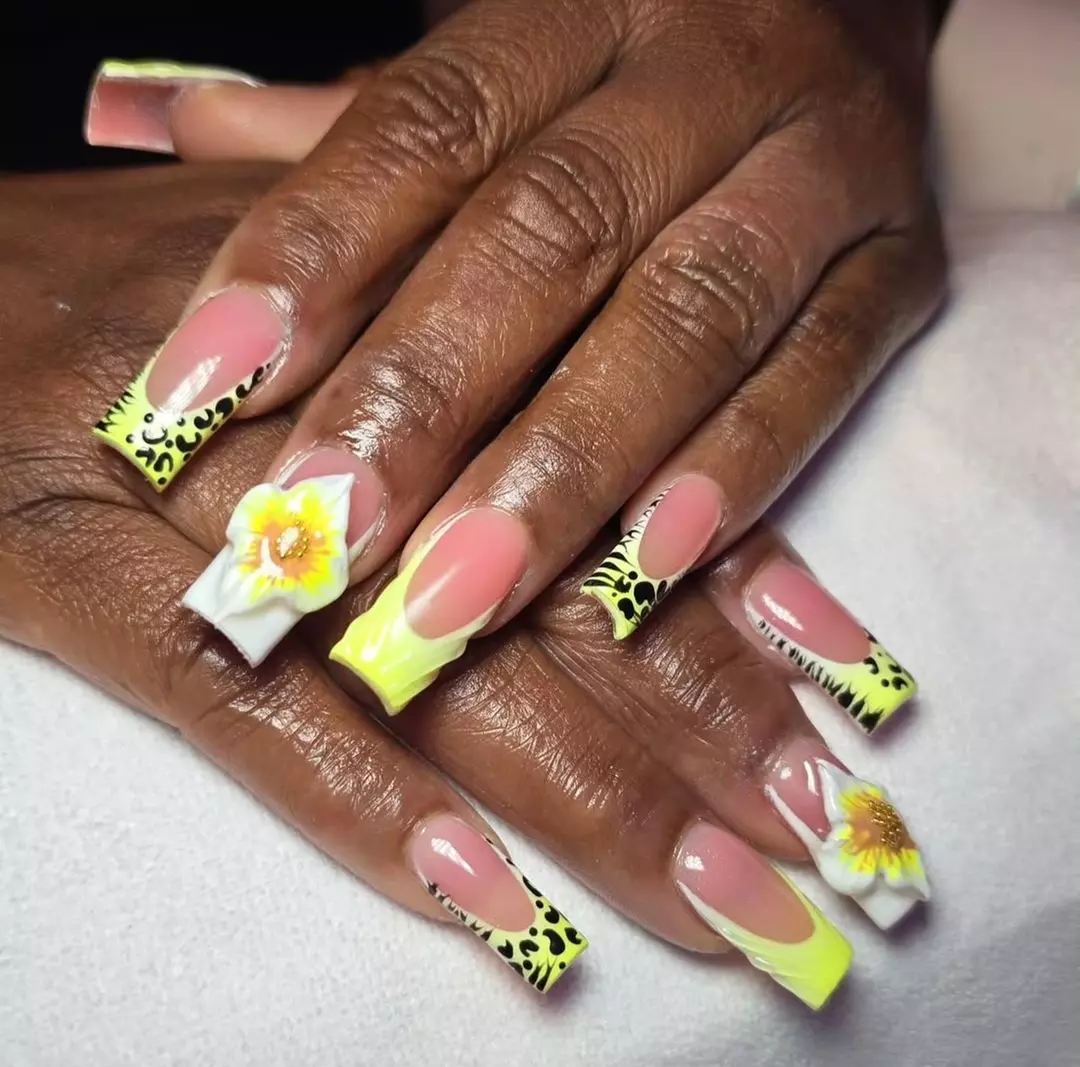 One Short Set Acrylic with Gel Polish