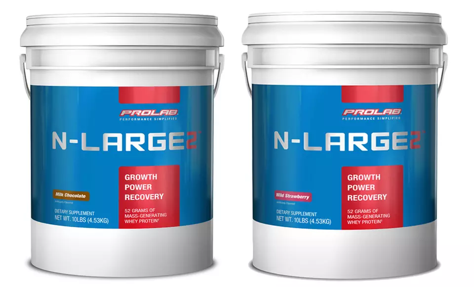 Prolab N-Large 2 Chocolate or Strawberry Protein Powder (10 Lb. Tub) - Primary Image