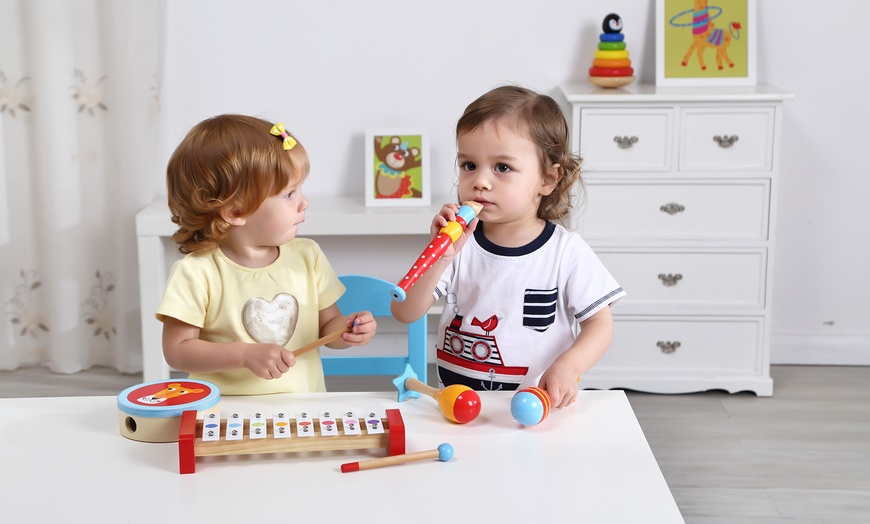 Image 4: Wooden Musical Instruments Set