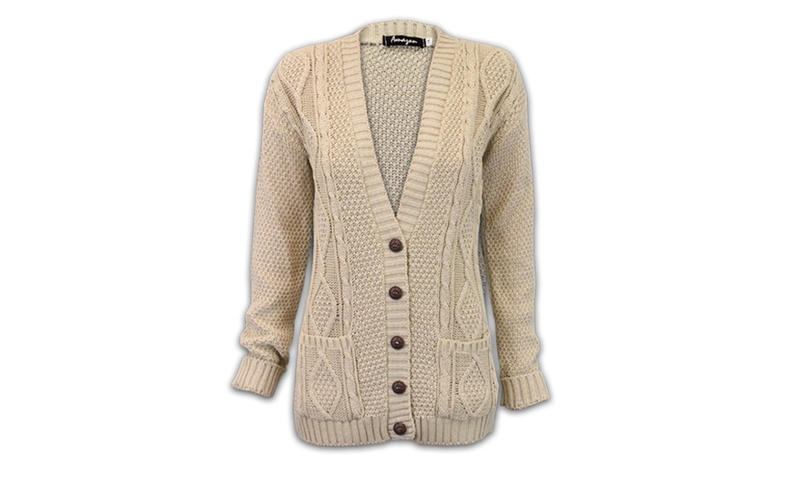 Image 9: Cable Knit Boyfriend Cardigan