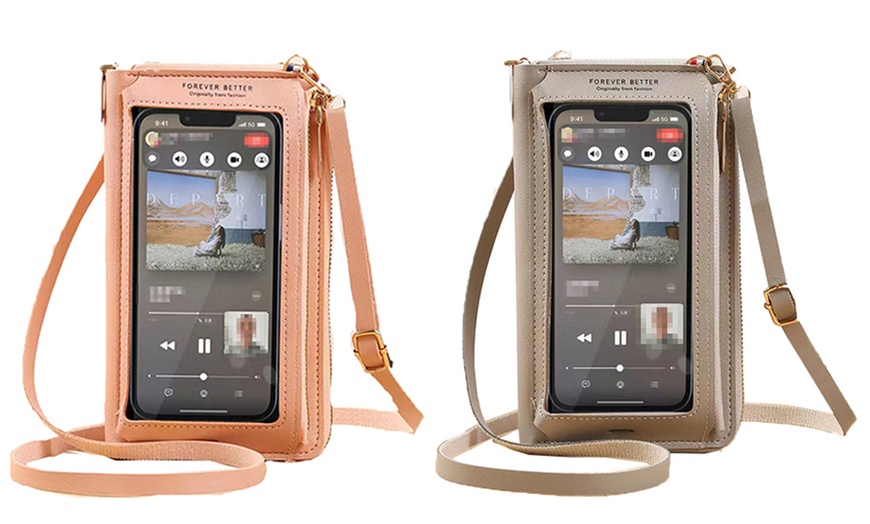 Image 31: Waterproof Crossbody Phone Bag with USB Charger Port