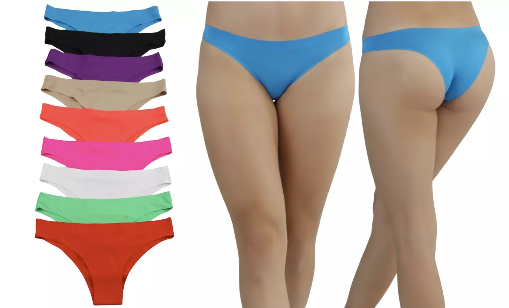 Women's Laser-Cut Brazilian Tanga-Style Panties (6-Pack) - Primary Image