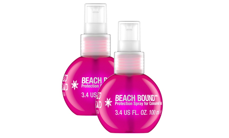 Image 3: Two-Pack of TIGI Bed Head Beach Bound Heat-Protectant Hair Spray 100ml