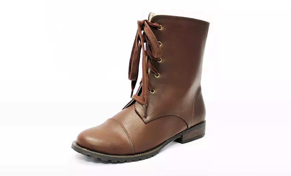 Michael Antonio Women’s Mattson Combat Boots in Black or Dark Taupe - Second Medium