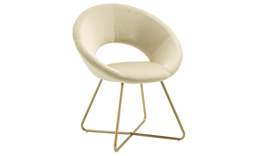 Image 7: Fauteuil rond "Grace" effet velours