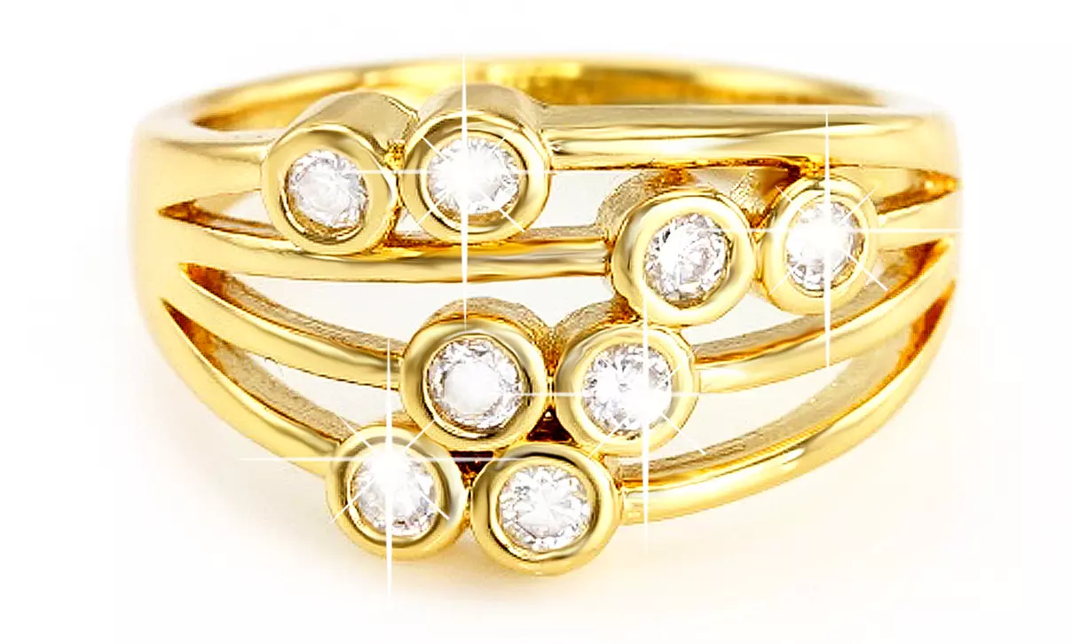 Bagues en cristaux Swarovski ® ornés d'un placage en or 18k