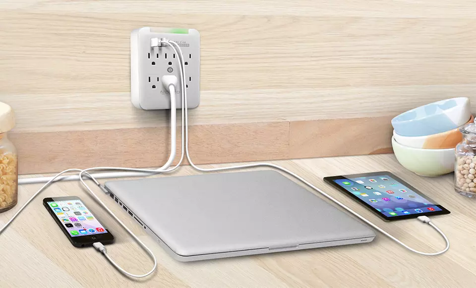 Aduro 3- or 6-Outlet Surge Protector and Dual-USB Multi-Charging Station from $12.99–$14.99 - Primary Image