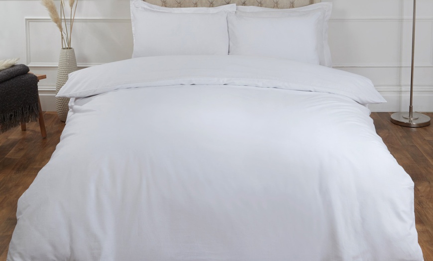 Image 4: 100% Plain Cotton Duvet Set