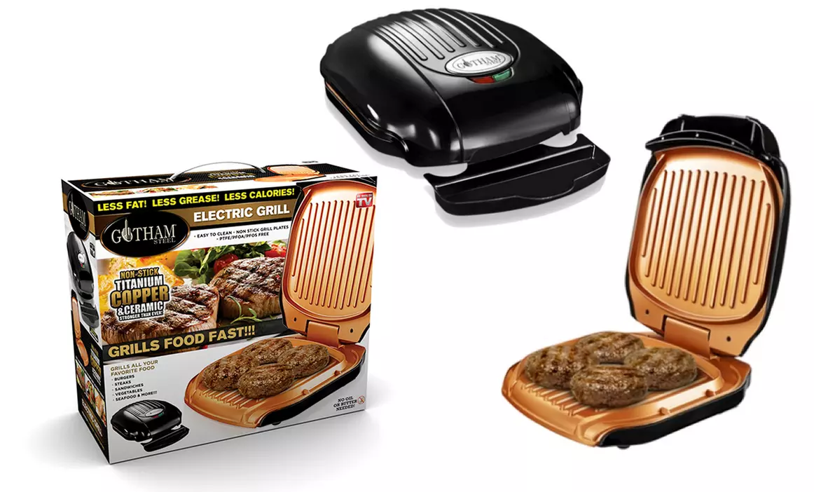 Gotham Steel Non-Stick Copper Electric Folding Grill - Primary Image