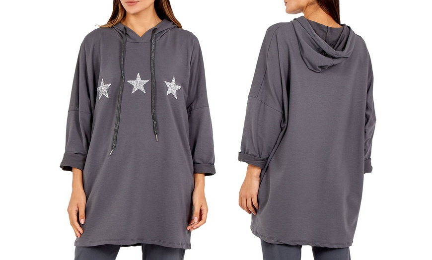 Image 4: Women's Oversized Star-Detailed Sweatshirt or Hoodie