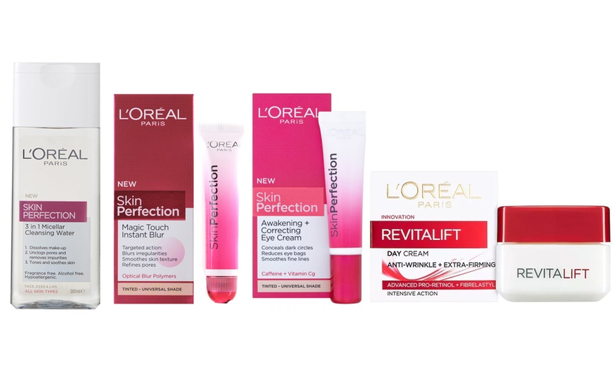 Image 1:  L'Oreal Four-Piece Skin Care Set