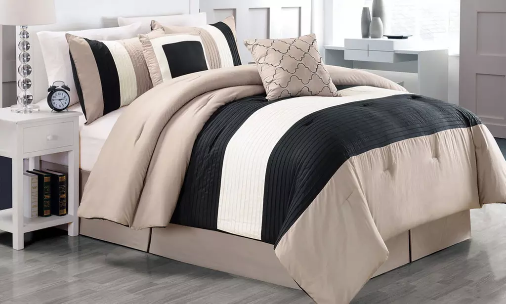 Color-Block Stitched Comforter Set (6-Piece) - Second Medium