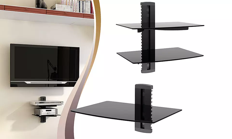 Argom Single or Double TV Wall-Mount Component Shelf - Primary Image