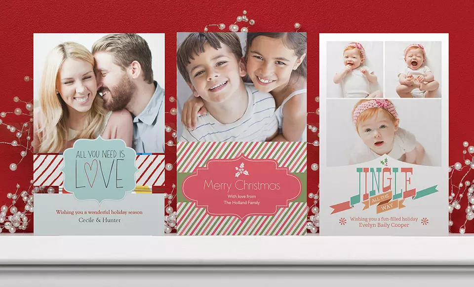 50 or 100 Flat Custom Holiday Cards with﻿ Envelopes from Vistaprint. Free Shipping. - Primary Image