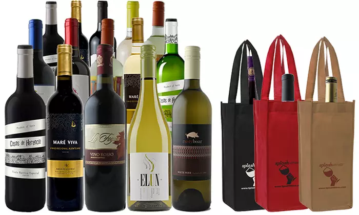 15-Bottle Holiday Wine Package with Gift Bags from Splash Wines (74% Off) - Primary Image