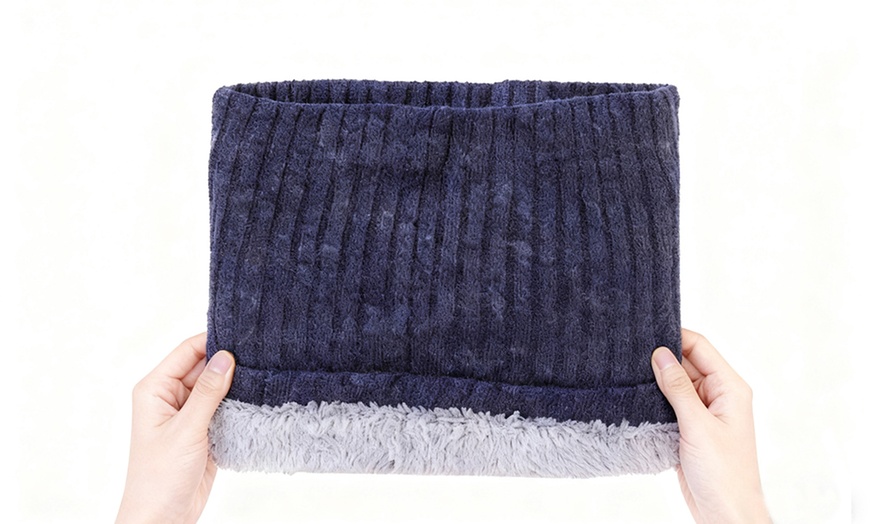 Image 5: Winter Snood Neckerchief Knitted Fleece Neck Warmer