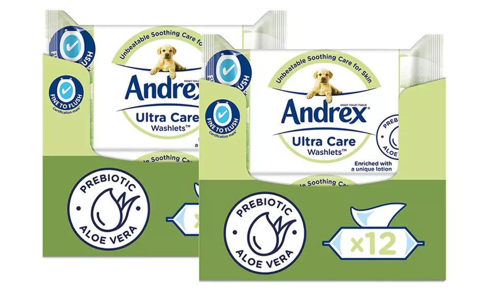 Andrex Washlets Confident Clean Biodegradable & Flushable Toilet Wipes