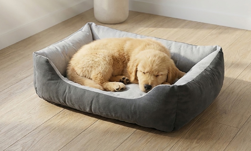 Image 3: Ensemble lit pour chien avec 2 gamelles, jouet en corde et porte-sac 