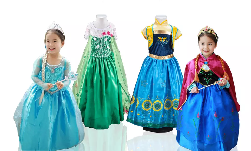 Costume da principessa Frozen disponibile in 3 modelli con accessori opzionali e 5 taglie - Primary Image