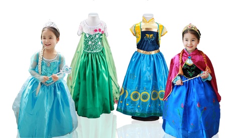 Costume da principessa Frozen disponibile in 3 modelli con accessori opzionali e 5 taglie