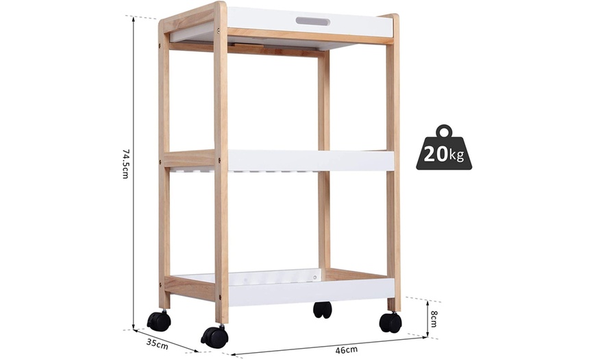 Image 24: HomCom Kitchen Trolley Cart