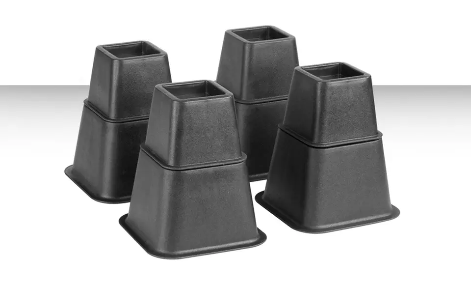 8-Pack of Adjustable Bed Risers with 4 Small and 4 Large Risers. Free Returns. - Primary Image