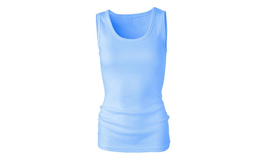 Image 6: Ten Ribbed Tank Tops