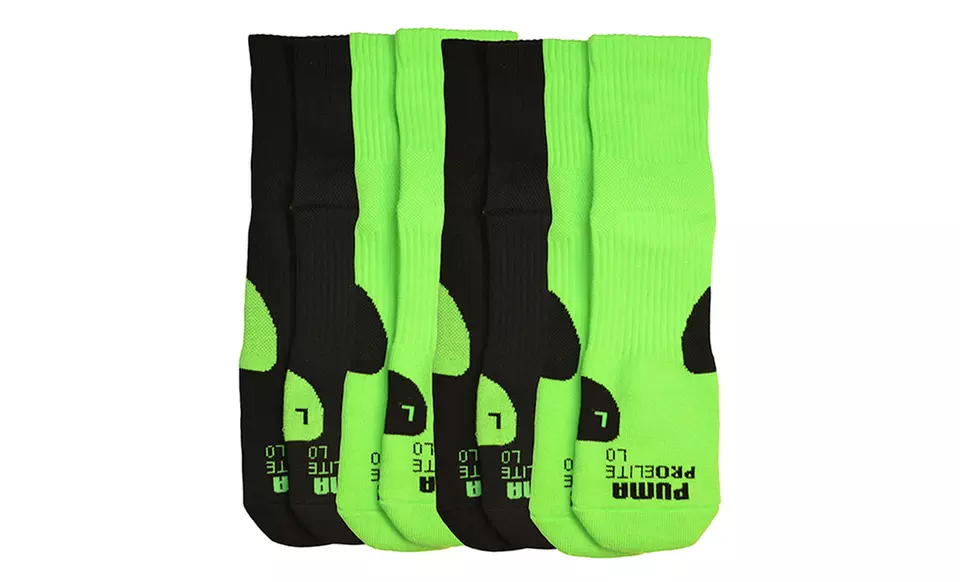 Puma Men's Pro Elite Lo Full Terry Quarter Crew Socks (4-Pack) - Second Medium
