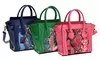 Women's Mini Patent-Leather Snakeskin-Style Satchel