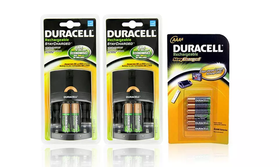 Two Duracell Charger Packs with Rechargeable AA and AAA Batteries - Primary Image