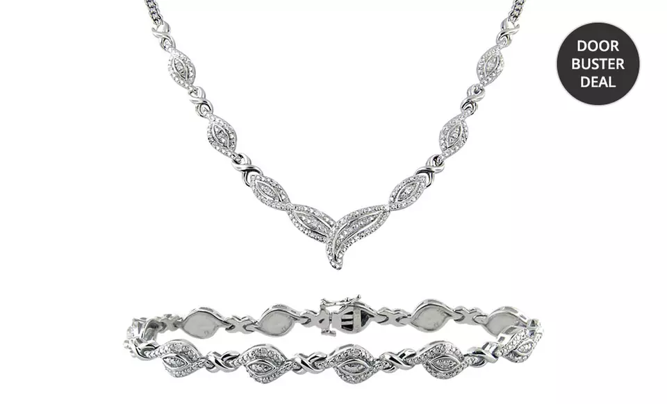 1/2 ct.tw. Diamond Necklace & Bracelet 2-Piece Set﻿. Free Returns. - Primary Image