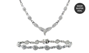 1/2 ct.tw. Diamond Necklace & Bracelet 2-Piece Set