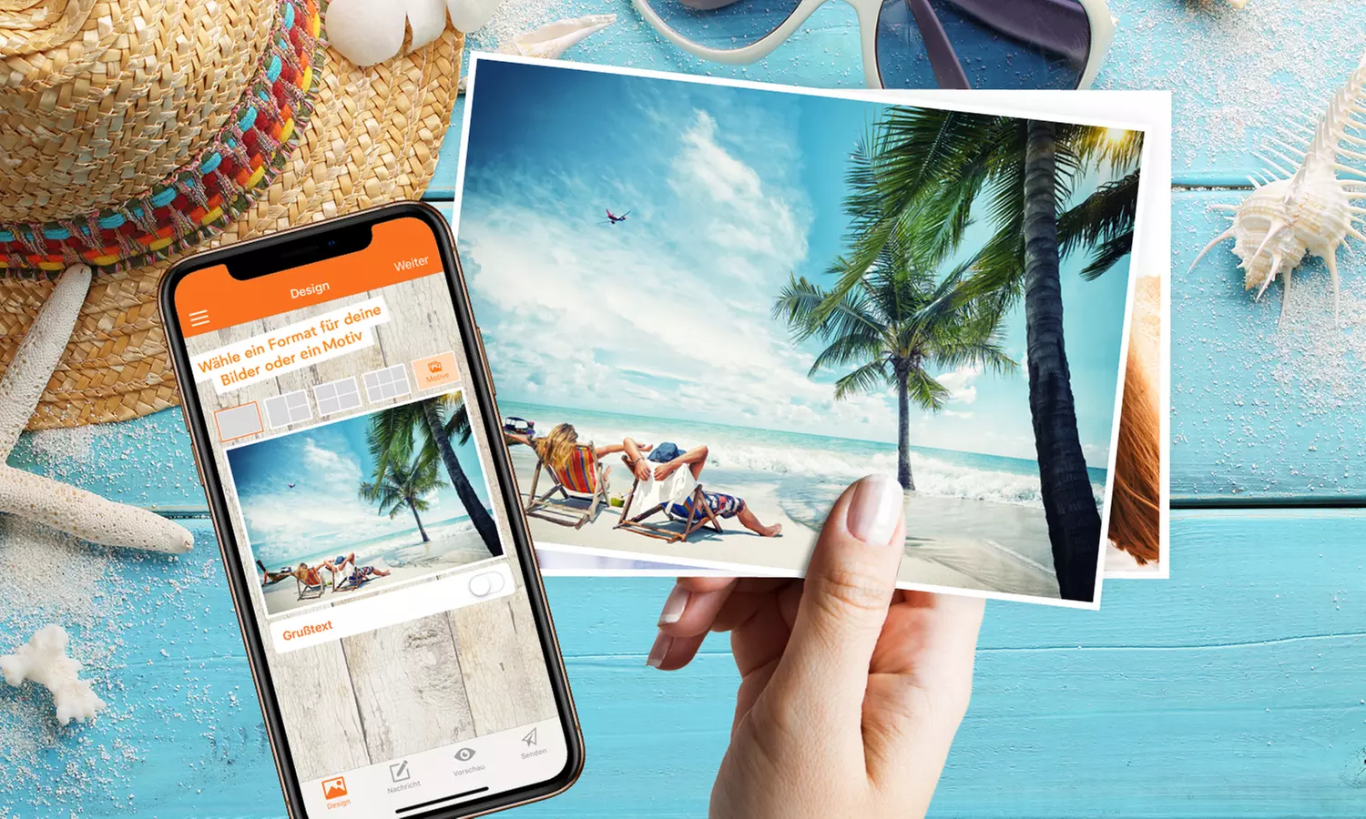 1-5 Postkarten per App schicken