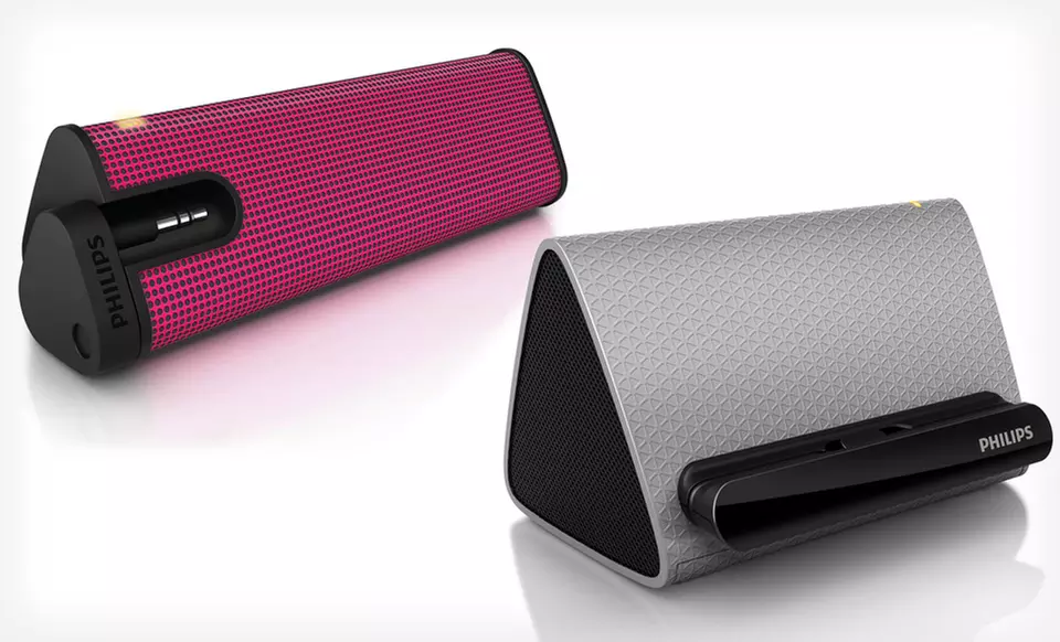 $12.99 for a Philips Portable 2-Watt Speaker in Pink or 4-Watt Speaker in Gray (Up to $21.35 List Price). Free Returns. - Primary Image
