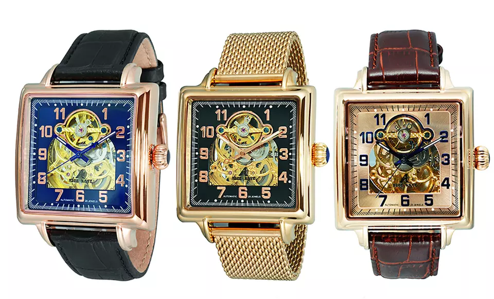 Adee Kaye Men's Italian-Design Automatic Skeleton Watch from $74.99–$89.99 - Primary Image