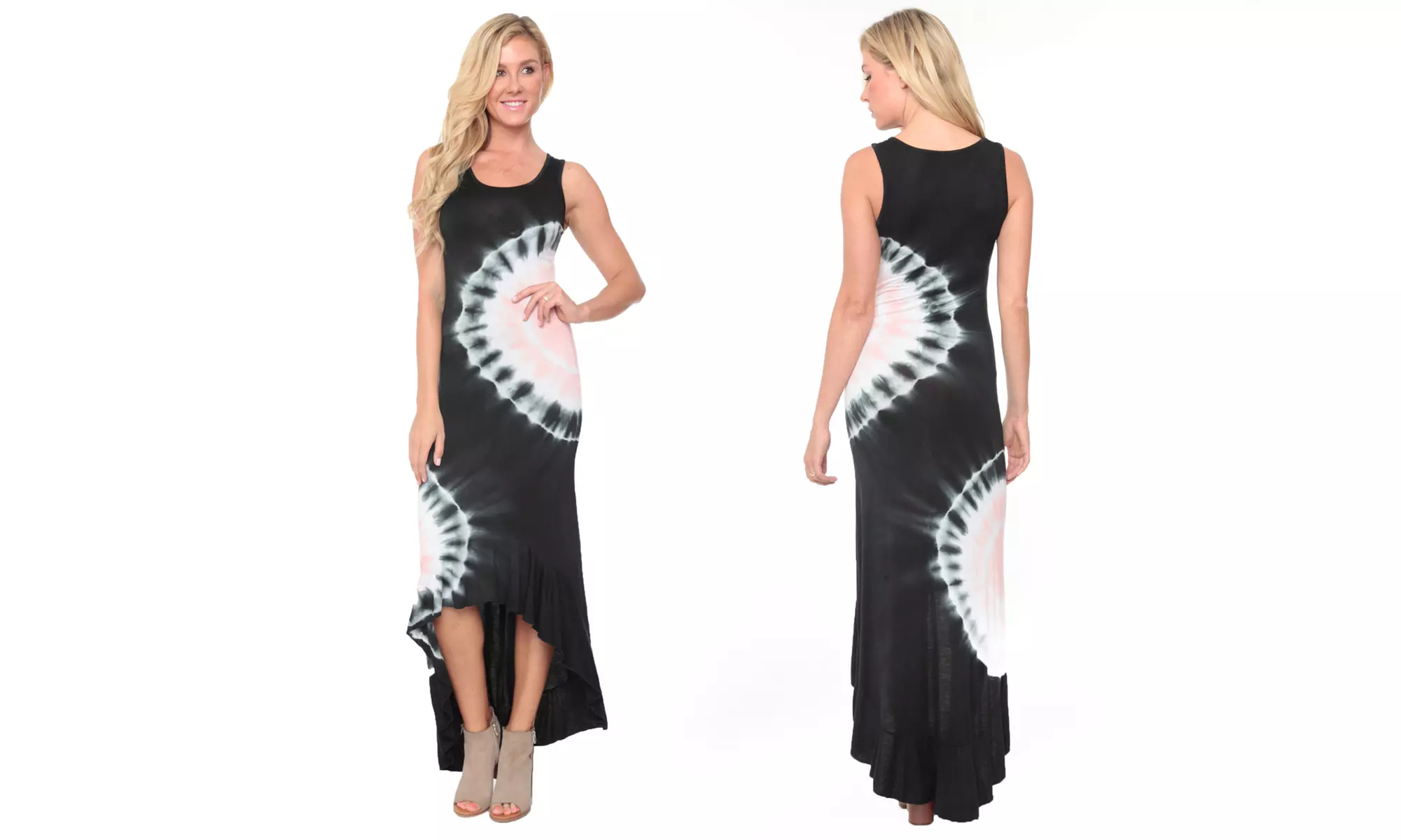 White Mark Martina Women's Tie-Dye Maxi Dress - Second Medium