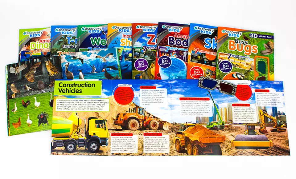 Discovery Kids Sticker 10-Book Set with 3D Stickers - Second Medium